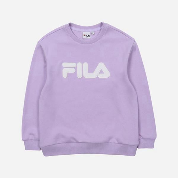 Fila Stella Crew Neck L/S Girl's Sweatshirts - Purple,NZ 614-6842